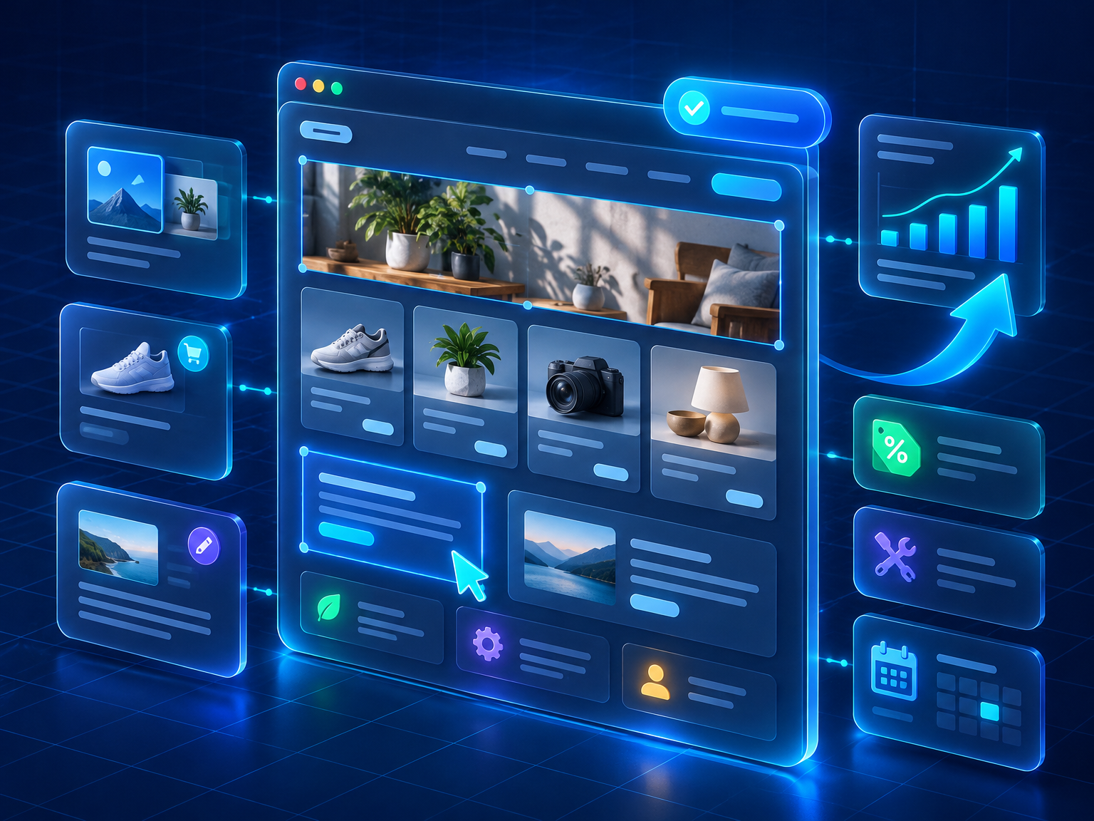 Website owner updating pages, images, products, services and blogs from their own dashboard