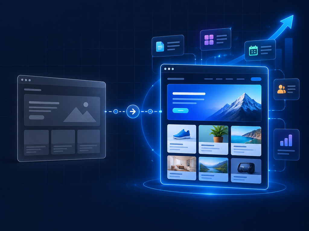 Static website transforming into a dynamic website